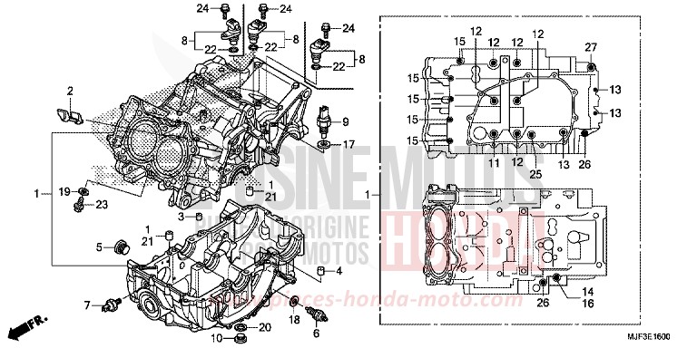 KURBELGEHAEUSE von CTX700 ABS DARKNESS BLACK METALLIC (NH463) von 2014